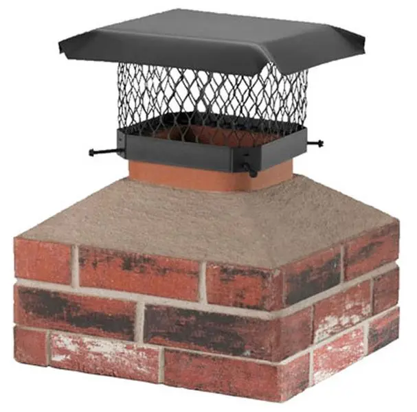 Hy-C SC1818 Black Galvanized Steel Chimney Cap - 18x18 in., Spark Arrestor, Debris Guard, Better Draft, Economic Outdoor Choice, Scalloped Corners, Fits 16.5x16.5 to 18.25x18.25 in. Outside Tile Dimensions, 18 X 18 In