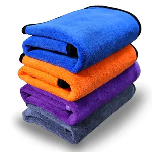 AERIX AUTO CARE TM Ultra Soft Coral Fleece Towels 600 GSM 16x16 Inch 4 Pack Thick Plush All Purpose Microfiber Cloths Car Detailing Home Kitchen Cleaning