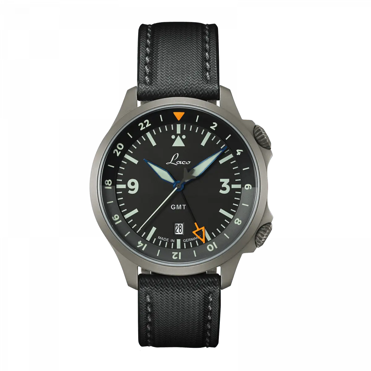 Laco Pilot Watch Frankfurt GMT Schwarz (43mm) Automatic 862120.2