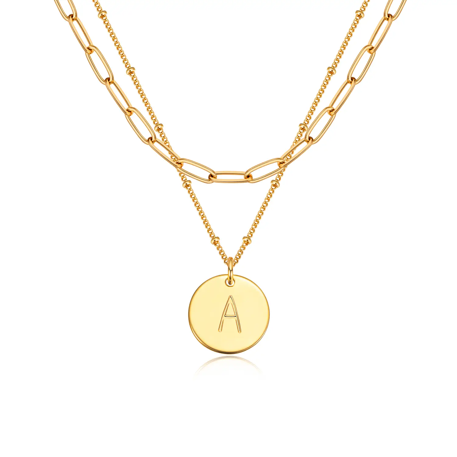 Fettero Personalized Initial Necklaces for Women Dainty Layered Necklace with gold necklace Perfect gift initial letter pendant necklace