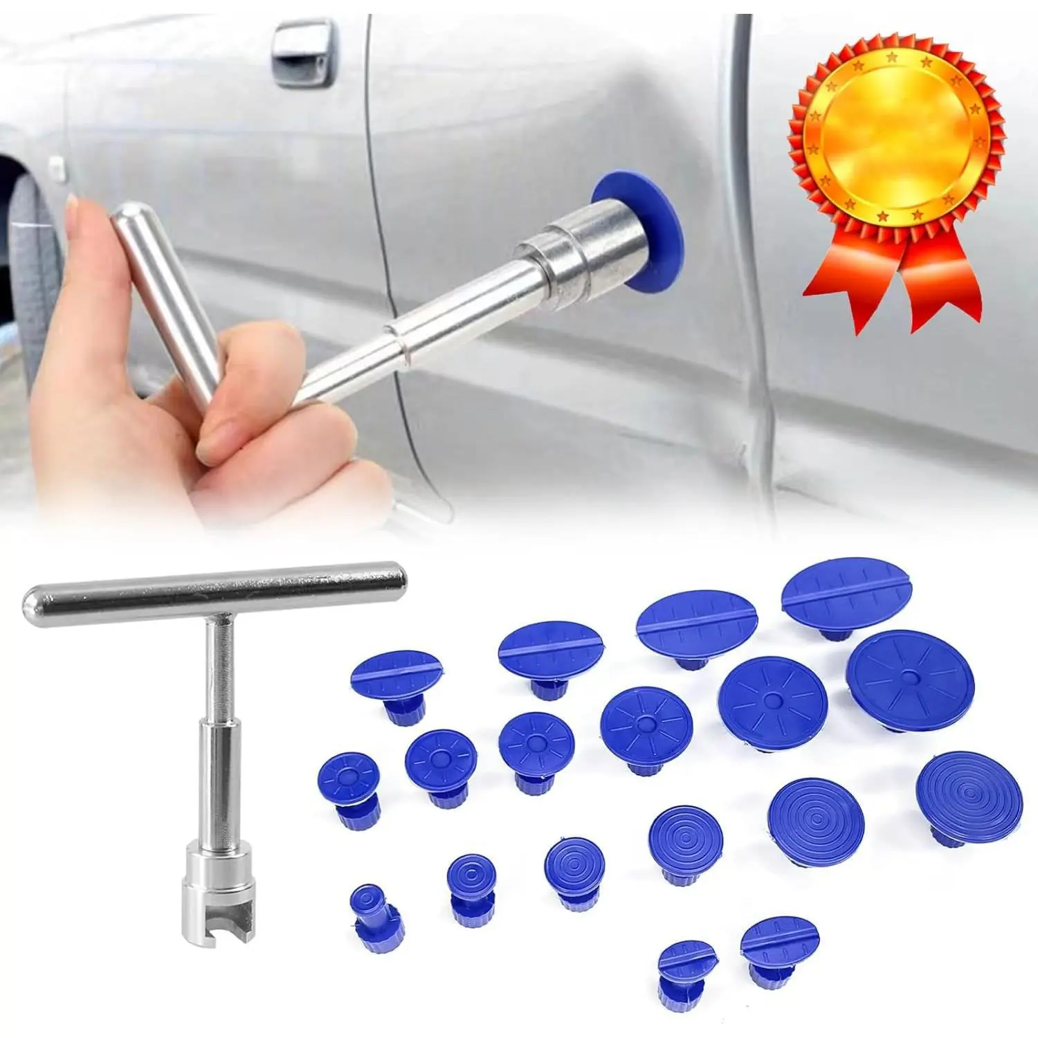Car Tools,Getting Dent out of Car,19PCS Appliance Dent Puller Kit,Pulling Small Dents out of Car,Dent Popper Kit for Car,Car Dent Puller Kit,Garage Door Dent Puller,Cold Glue Dent Puller Kit (19P/SET)
