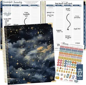 daily planners 2026 Hardcover Calendar Year Goal & Vision Planner (January to December) - Monthly & Weekly Agenda Organizer - 7.5" x 9" - Midnight Sky