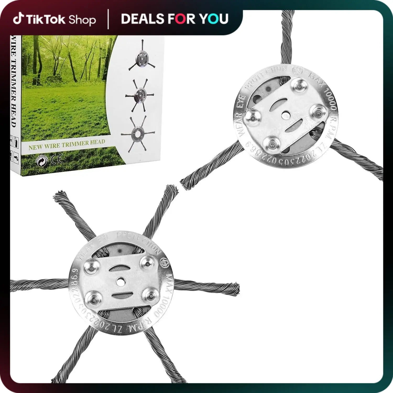 String Trimmer Replacement Head,Steel Wire Weed Brush Cutter Trimmer Head Electric Weed Blades Head Wired Trimmer Head Replacement Weed Wackers Attach