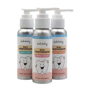 Kids Natural Fluoride Free Toothpaste in Bottle with Pump
