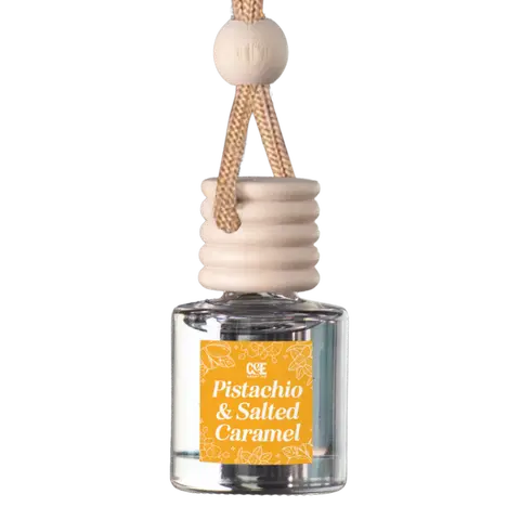 Pistachio & Salted Caramel Scented Car Diffuser Bottle - 10ml 62 Sdj Brazilian, Salt-Caramel Warm Fragrance, Nutty Sweet Decadent Aroma, 60+ Days Long-Lasting, Car Interior Auto Accessories