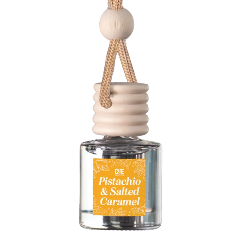 Pistachio & Salted Caramel Scented Car Diffuser Bottle - 10ml 62 Sdj Brazilian, Salt-Caramel Warm Fragrance, Nutty Sweet Decadent Aroma, 60+ Days Long-Lasting, Car Interior Auto Accessories