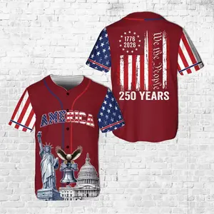 Unisex America 250th Anniversary Baseball Jersey, We The People 1776–2026 Jersey, Patriotic Eagle Statue of Liberty Jersey, Independence Day Gift - Multiple Colors Available