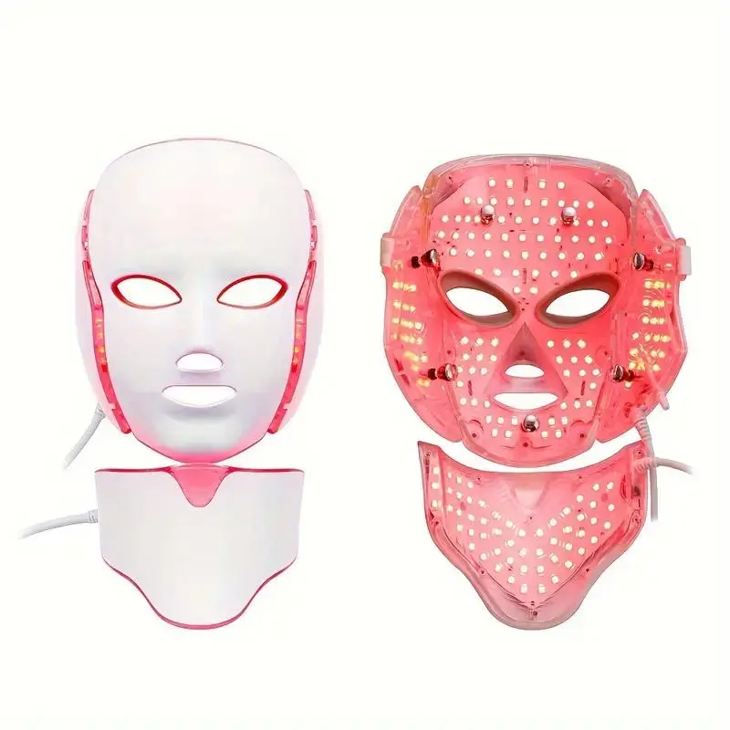 LED Light Facial Mask, 7 Color LED Light Facial Mask, Facial Beauty Instrument for Face & Neck Care, Professional Facial Beauty Instrument for Women, Skin Repair, Face Mask Glowing Skin