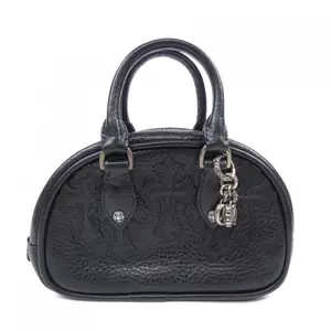 Pre-owned Chrome Hearts Sterling Silver 925 (Ag925) Tote Bags GYM TINY CRS PATCH Leather Bag