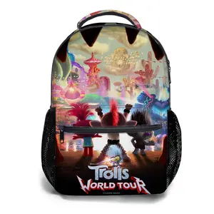Trolls-World-Tour-Backpacks for Girls, Cute School Backpack for Girls Boys, Aesthetic Bookbag for Teens, Lightweight Classic Backpack for Travel, Work, Picnic A-89