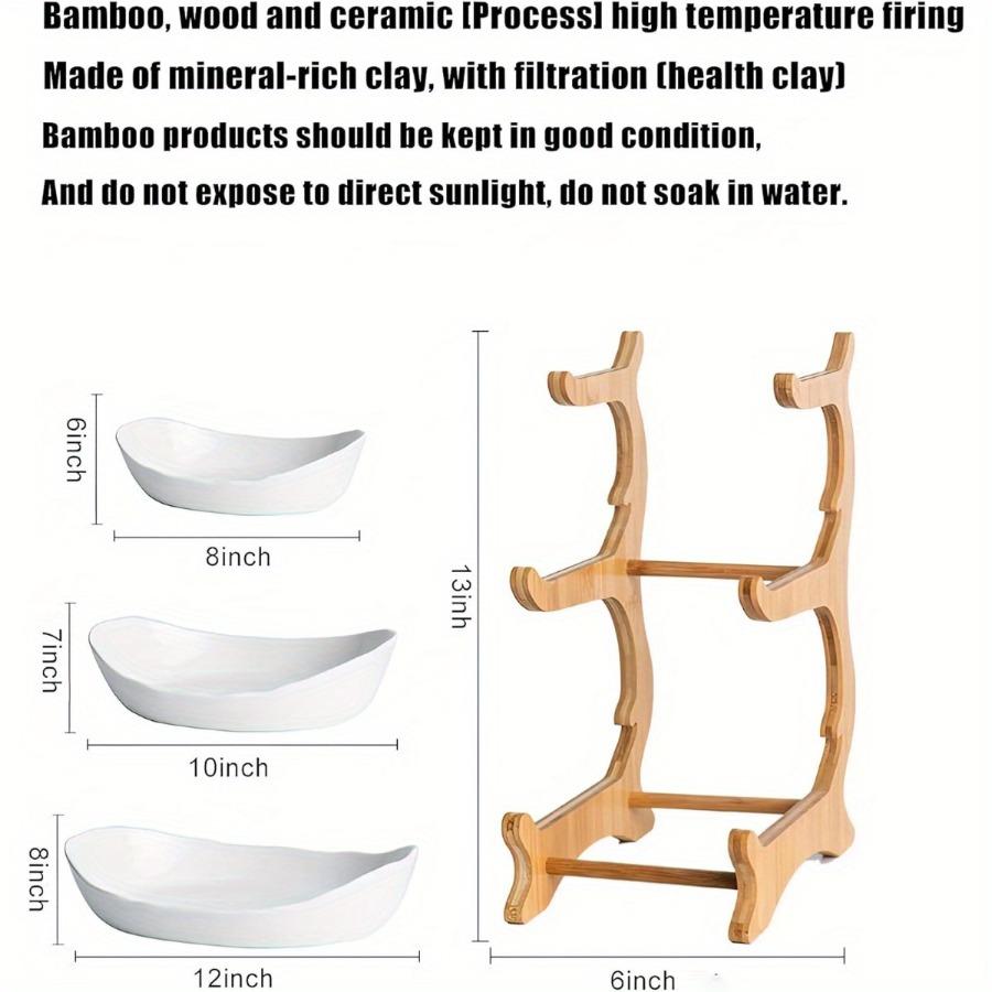 Wood Suitable for Living Room & Kitchen, 2-Tier/3-Tier Large Capacity Fruit Storage Shelf & Snack Organizer - Natural Oval Space-Saving Rack with Easy Assembly, Multi-Shelf for Fruits, Plates, Dishes, Home Decor (No Revision)
