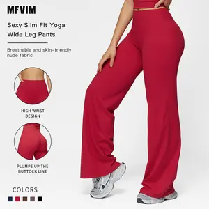 MFVIM Sporty Women’s Flared Leg Sports Leggings – Sports Wide Waistband Bell-Bottom Skinny Pants for Ladies Activewear Indoor & Outdoor Use