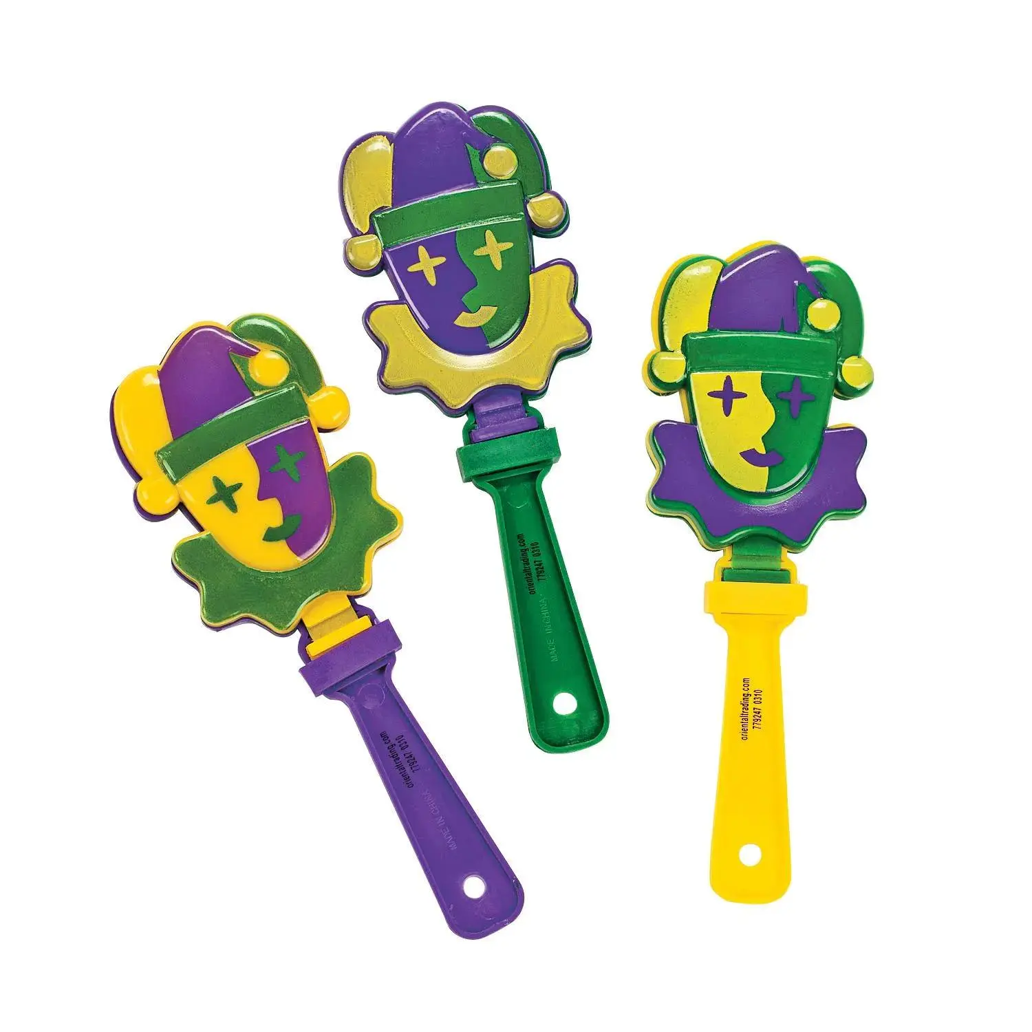 Mardi Gras Jester Hand Clappers - 12 Pc.