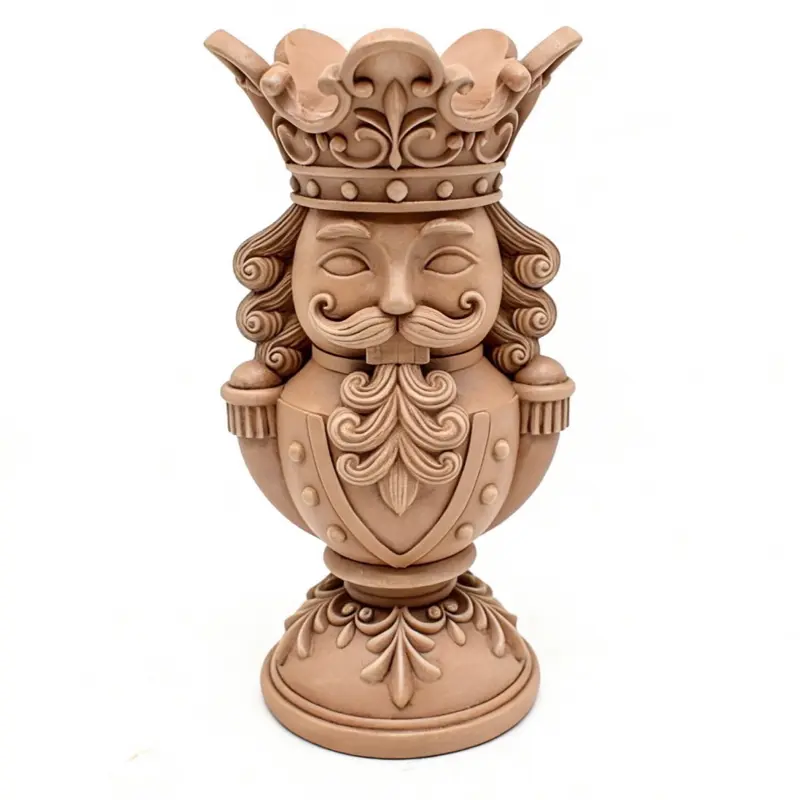 Holiday Time Resin Nutcracker Candle Pillar Holder, 8in Decorative Centerpiece for Festive Gatherings