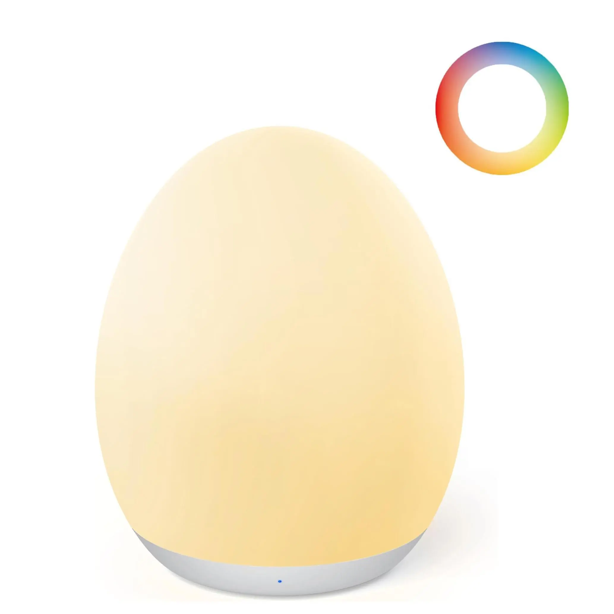 Rechargeable Baby Night Light - BPA-Free, Eye Caring, Dimmable Modes, 7 RGB Colors, Touch Control, Timer, Compact Shape, Ambient Light Children's Room Decor for Indoor Use