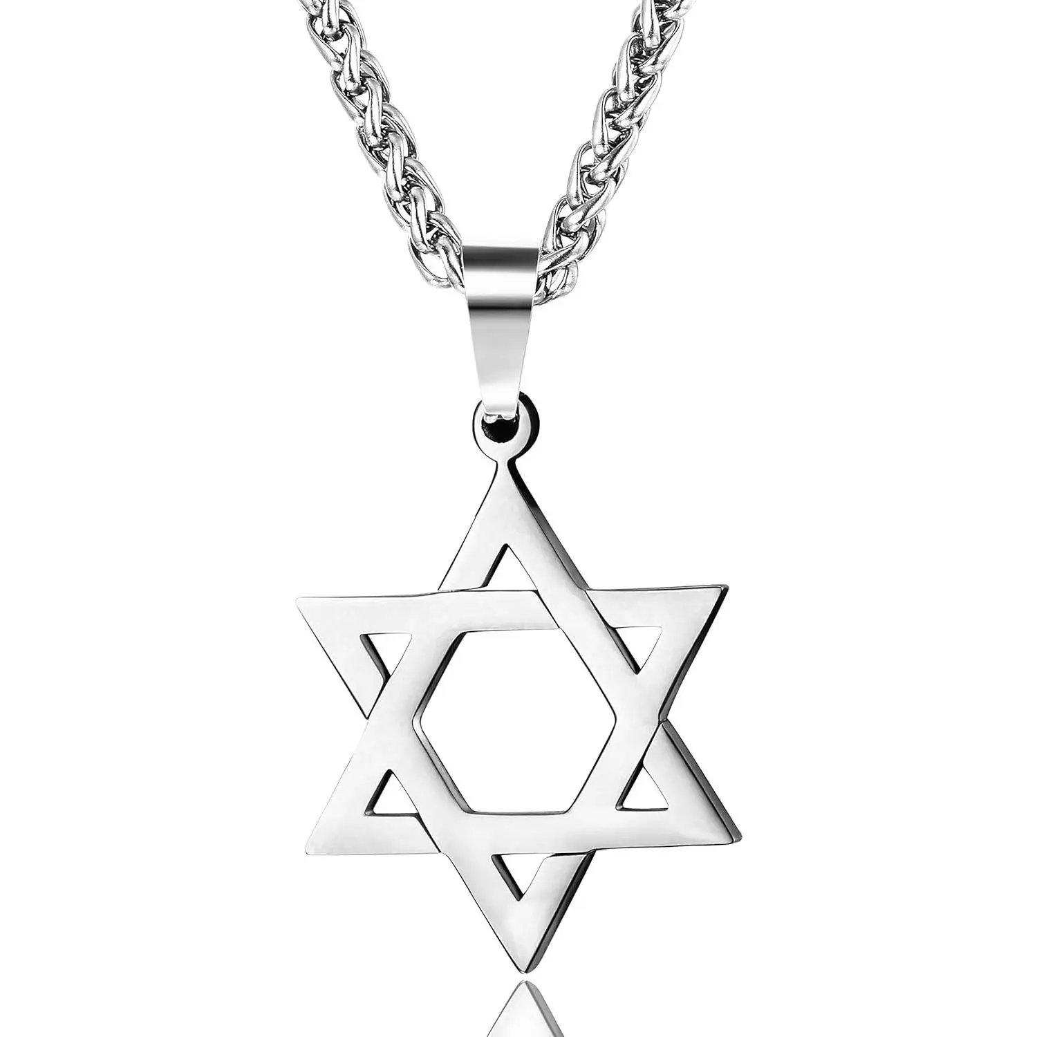 Jstyle Star of David Pendant Necklace Stainless Steel Jewish Jewelry for Men Women Religious 20" Daily