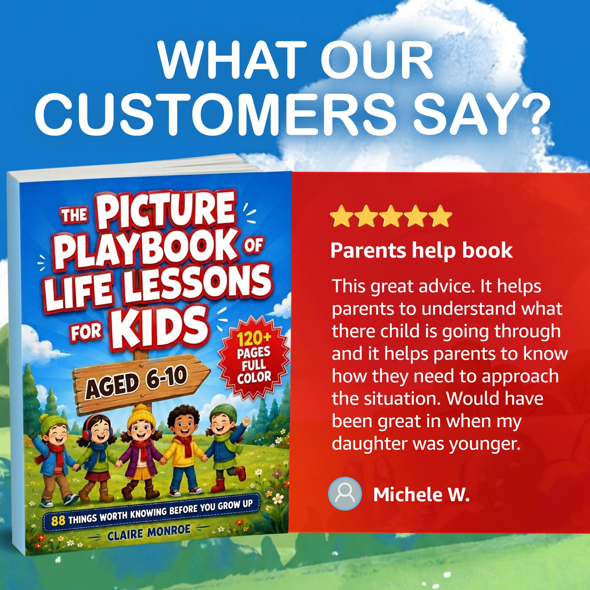 Claire Monroe Children's Learning Book for Ages 6-10, Full Color Illustrated Social Skills Guide for Parents, Homeschoolers & Classrooms with 88 Visual Life Lessons