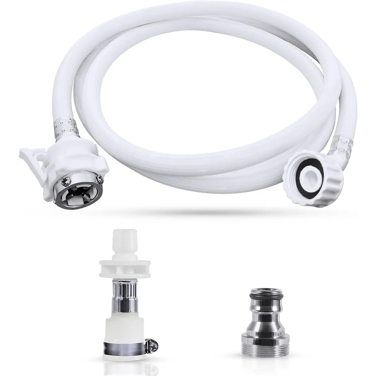 Burst-Proof PVC Material Washing Machine Water Inlet Hose with 90° Right Angle Design, 6.5 FT Cylindrical Faucet Adapters (0.55-0.78 in, 15/16 in), All-Seasons Laundry Room Accessory for Portable Washing Machines