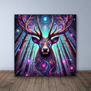 Deer Pattern DIY Diamond Arts Colorful Painting Kit without Frame, DIY 5D Diamond Arts Colorful Painting Kit, Wall Art Decor for Home Living Room Bedroom