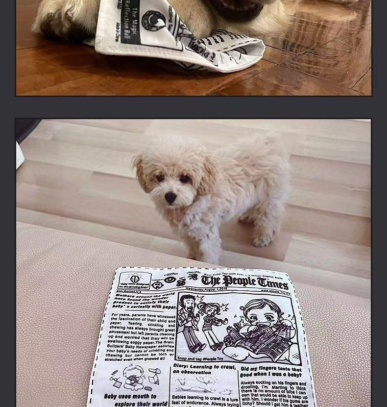 Pet Balloon Indestructible Newspaper Dog Toy Squeaky Chew for Boredom Relief Thickened Durable Teeth Cleaning Realistic Crinkle Safe Non Toxic Washable Quick Dry Interactive Play