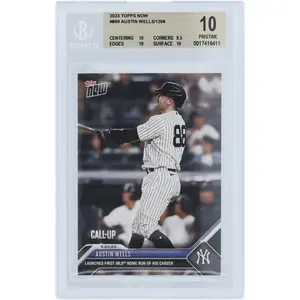 Austin Wells New York Yankees 2023 Topps Now 1st Career Homerun #899 BGS Authenticated 10 Rookie Card - 10,9.5,10,10 Subgrades