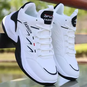 UYCEKK White High-Top Men'S Shoes for Outdoor Training, Casual Sports Running Shoes, Lightweight Trendy Dad Shoes, Outdoor Basketball Shoes for Men.