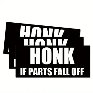 (3pcs) Vinyl USA Honk If Parts Fall Off Bumper Sticker (Funny car Decal) 7"x3"