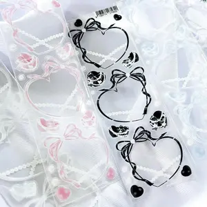 [Borah Studio] Pearly Ribbon Heart Frame Deco Sticker Sheet