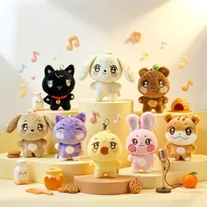 Atz Plushie Keychain Kpop Gift 10cm Cute Plush Keychain for Kpop Fans Kawaii Cartoon Pendant Soft Stuffed Doll Bag Charm  Aesthetic Backpack Accessory Cute Anime Style Gift for Teens Girls Boys Fans