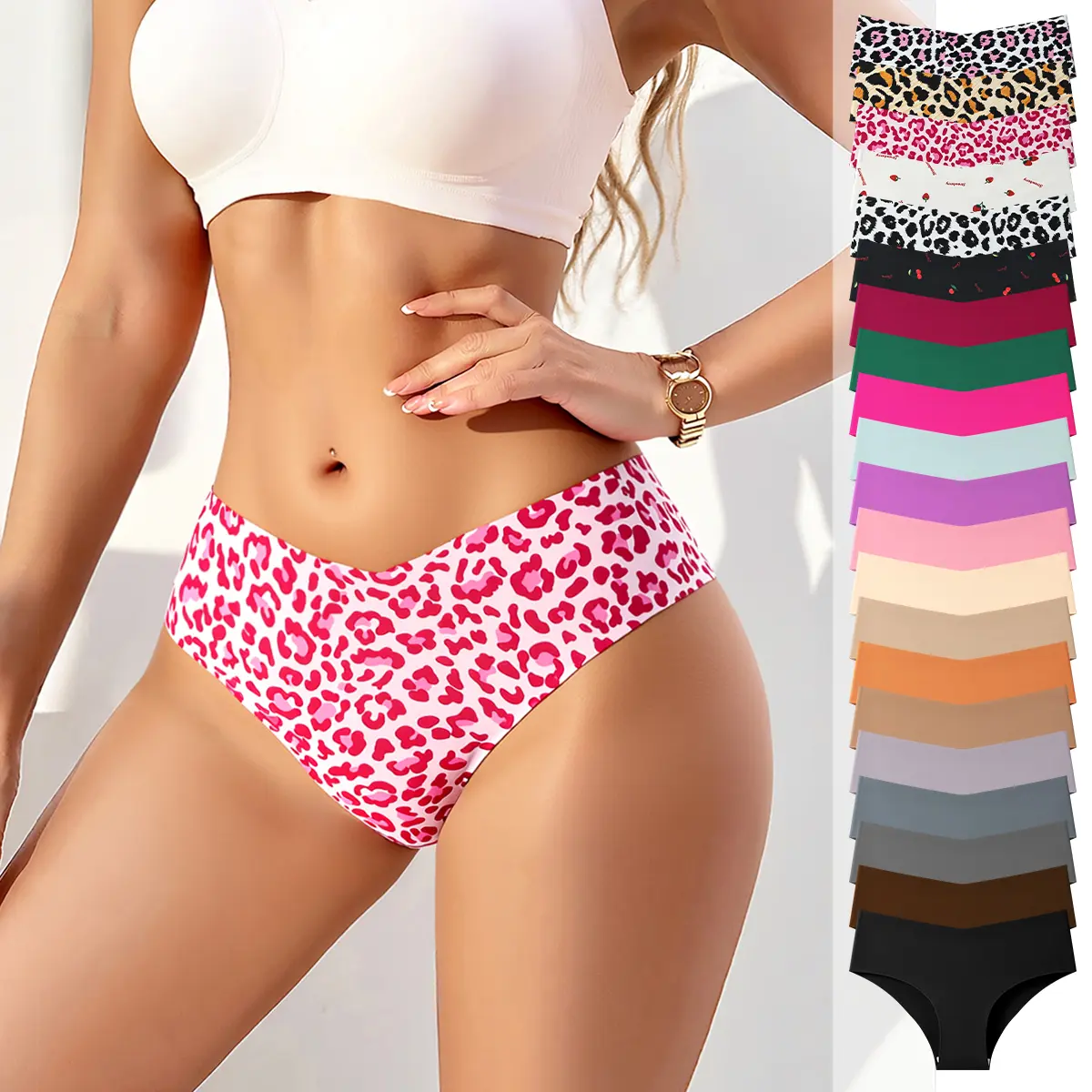 HOTCOM Women's Comfortable Random Print Underwear Thongs, Pack of 21, Soft & Breathable Ladies Panties, Perfect for Daily Wear Womenswear Lingerie