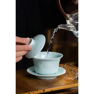 Gaiwan Kung Fu Teacups and Saucer Set-Shimmer of Jade