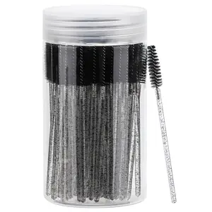 200PCS Eyelash Brushes, Mascara Wands With Container, Bendable Disposable Eyebrow Spoolies, Lash Brush For Lash Extensions, Eyebrow Spoolie, Castor Oil Brushes, Makeup Brushes Kits (Crystal Pink)