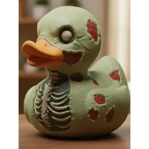 Halloween Zombie Duck Figurine Gothic Home Decor Spooky Resin Statue