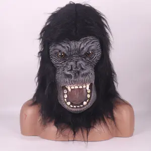 Halloween Showstopper! Gorilla Latex Mask with Thick Fur & Fierce Expression – Guaranteed to Scare the Crowd