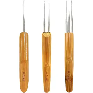 3 count Dreadlock Crochet Hook Set for Hair - 0.5mm Braid Craft  Kit (Single, Double & Triple Hooks)