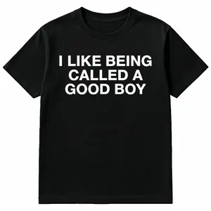 Cotton Men's Funny "I Like Being Called a Good Boy" Graphic T-Shirt Black Cotton Short-Sleeve Tee Comfortable Versatile Summer Casual Wear