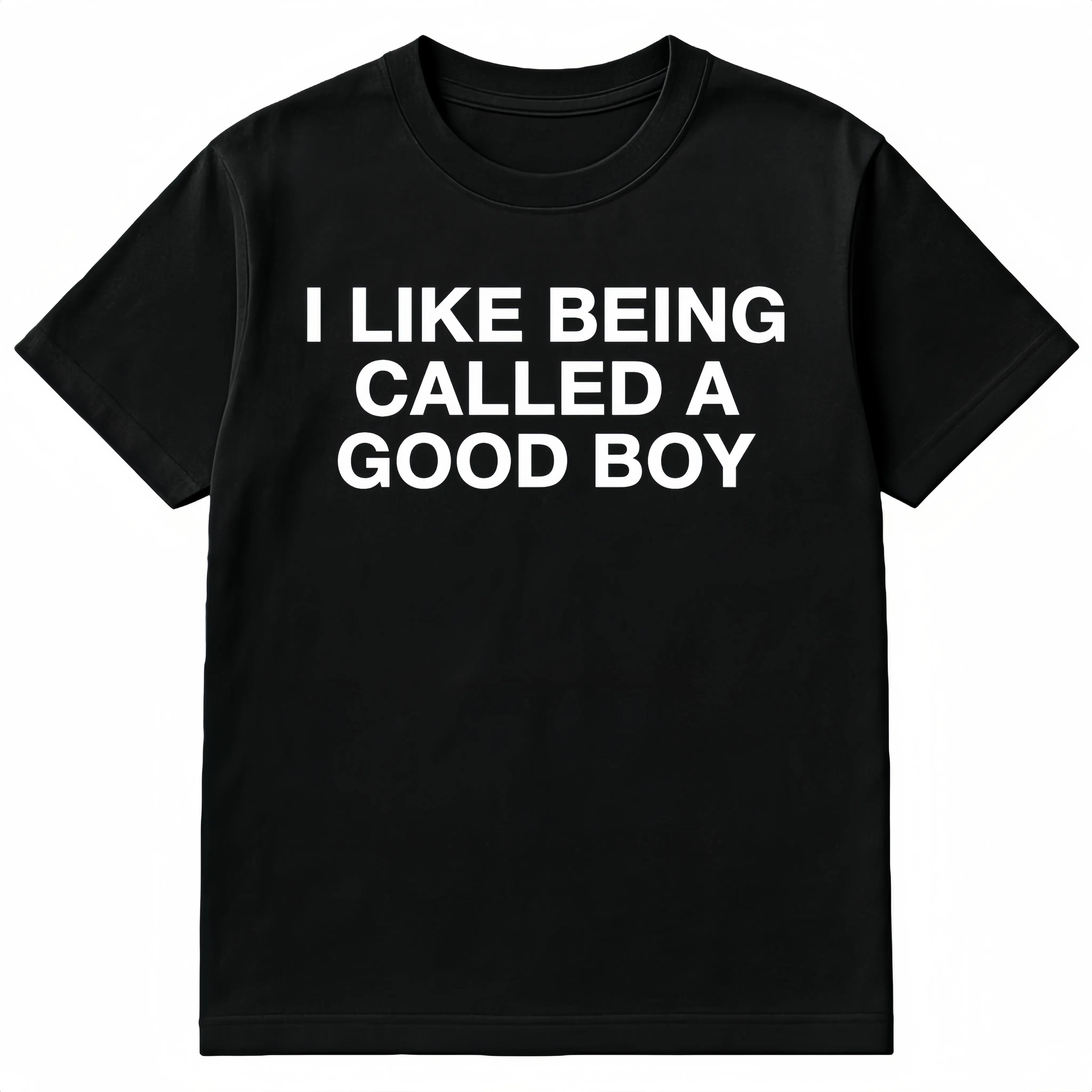 Women's Cotton Short-Sleeve Crew Neck Fitted Lightweight Graphic Top T-Shirt - "I Like Being Called a Good Boy" Funny Shirts, Black, Comfortable Versatile Style, Christmas Casual Wear, Summervibes Outdoor Fun,tees