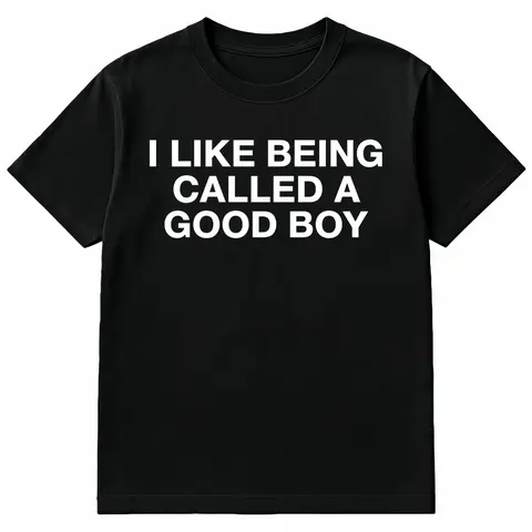 Women's Cotton Short-Sleeve Crew Neck Fitted Lightweight Graphic Top T-Shirt - "I Like Being Called a Good Boy" Funny Shirts, Black, Comfortable Versatile Style, Christmas Casual Wear, Summervibes Outdoor Fun
