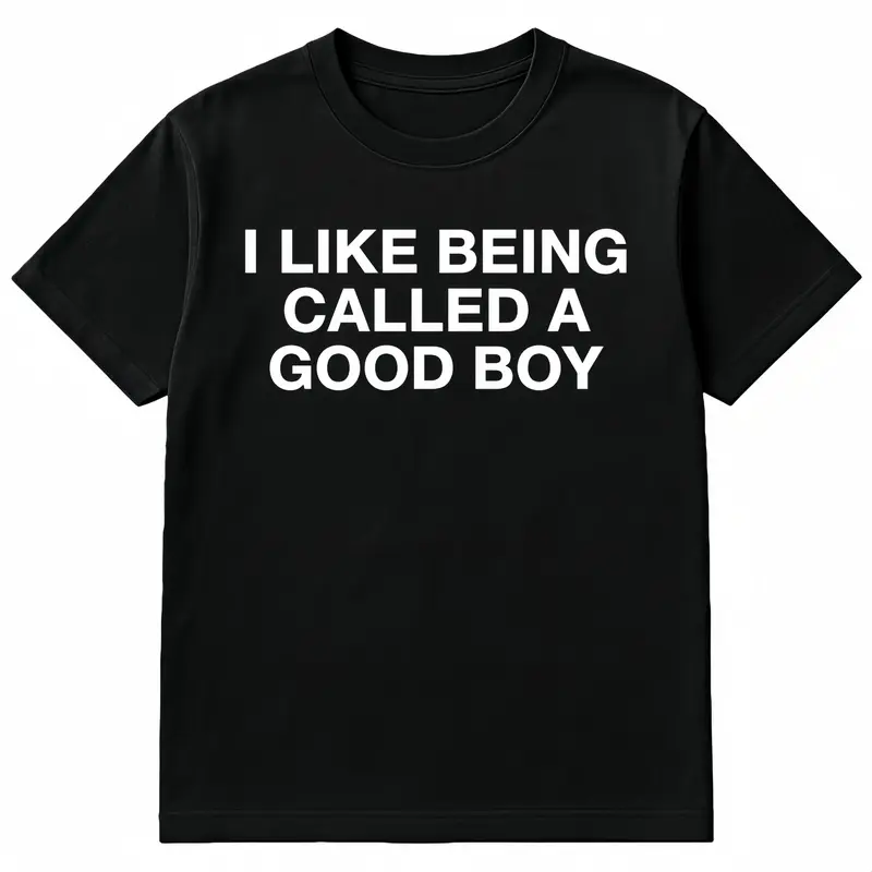 Women's Cotton Short-Sleeve Crew Neck Fitted Lightweight Graphic Top T-Shirt - "I Like Being Called a Good Boy" Funny Shirts, Black, Comfortable Versatile Style, Christmas Casual Wear, Summervibes Outdoor Fun