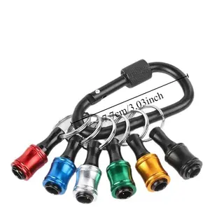 Right Angle Drill Accessory Kit 6 1/4 inch Aluminum Alloy Bit Holder with Keychain Design for Quick Replacement and Secure Fit Versatile Drill Bit Holder