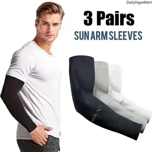 3 Pairs Unisex Ice Silk Sun Sleeves UV Protection for Outdoor Riding Driving & Fishing DailyHypeMart