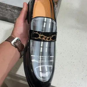 Men's Chain Decorated PU Leather Slip-On Dress Shoes, New Style Business Formal Casual Comfortable Loafers, Suitable for Banquet, Ball, Party & Wedding, Fashionable Daily Wear, Business Style Footwear