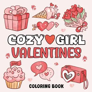 Valentine's Day Gifts for Teens & Kids: Cozy Girl Valentines Coloring Book: Over 45 Bold & Easy Valentine Illustrations for Endless Fun and...