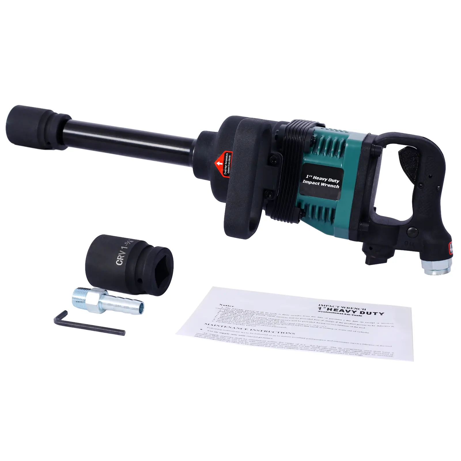 Donext Industrial 1" Air Impact Wrench Gun Hardware - 38mm & 41mm Sockets, Anti-Rust Durable Build, 1/2" NPT Air Inlet, 4000 RPM, 1900 ft-lbs Torque, User-Friendly Handle, Ideal for Trucks & Heavy-Duty Equipment