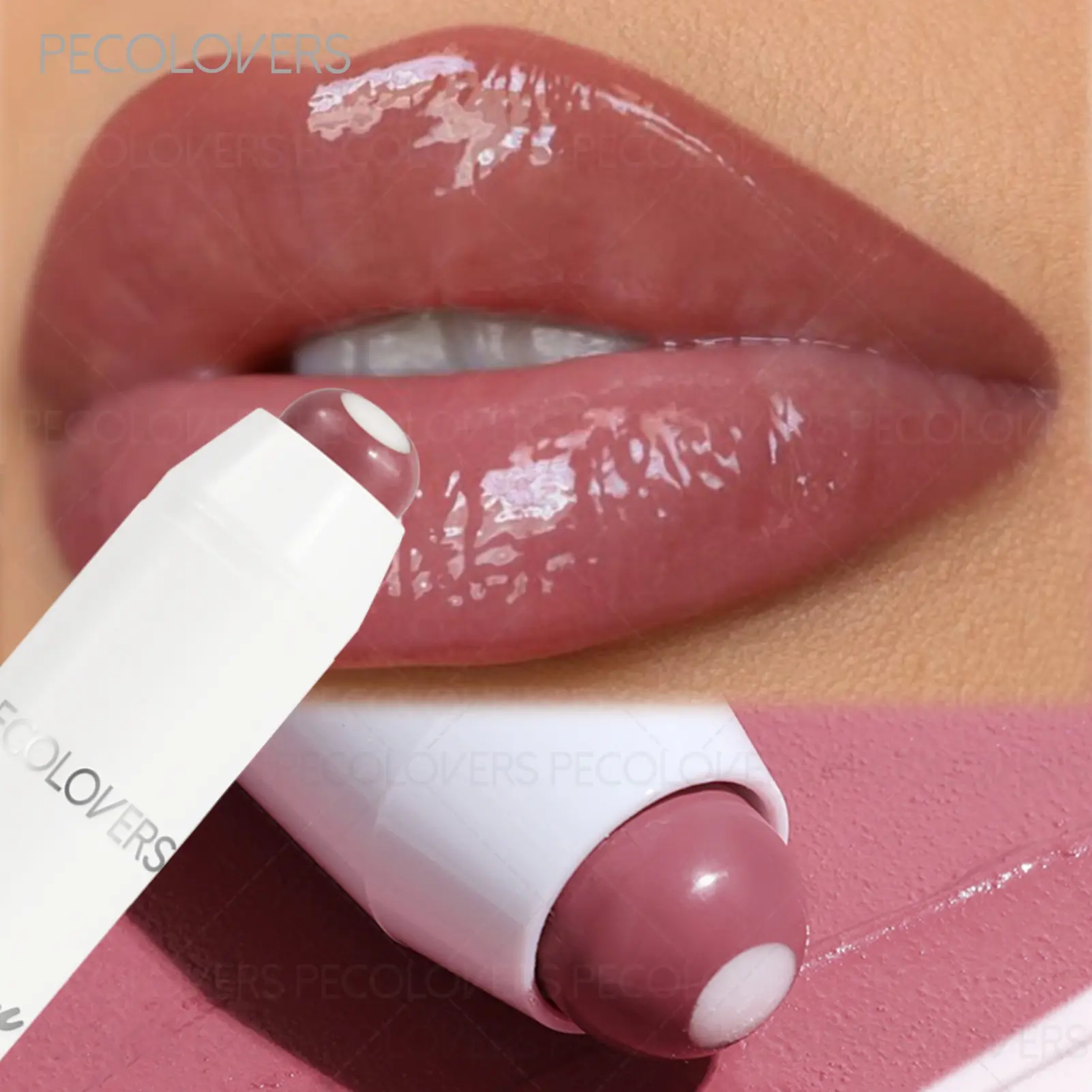 Moisturizing Hydrating Long-lasting Nude Sandwich Lipstick Cute Non-stick Cup Lip Glaze Natural Nude Color Makeup Lip Balm Moisturizing Glossy Lip Gloss Base Lip Care Lipglow