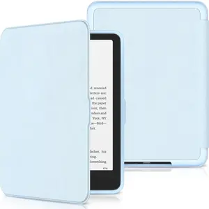 New Kindle Paperwhite 2024 Case 7" (12th Gen) & Kindle Colorsoft Signature Edition Case, Sanyetral Slim PU Leather Cover with Soft TPU Back and Auto Sleep/Wake, Not for Remarkable Kobo -Light Blue