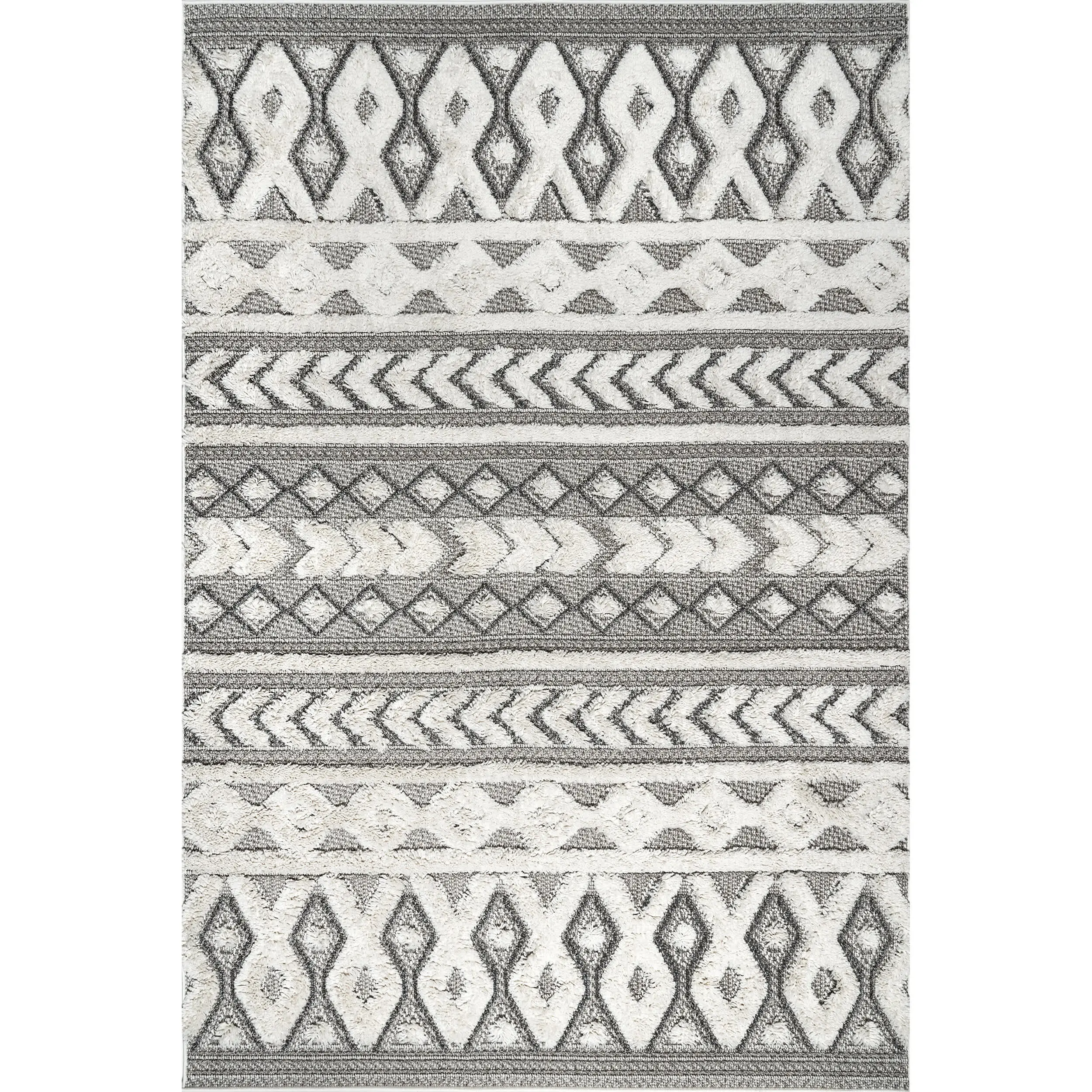Rebecca High-Low Textured Shaggy Area Rug, Stylish Room Decor for Home Interiors