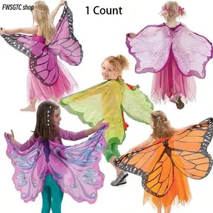 Angel Butterfly Wings Cape, Fairytale Dress Up Outfits for Kids. Lovely Cosplay Costume for Halloween, Festival Parties, Stage Shows & Children Role Play