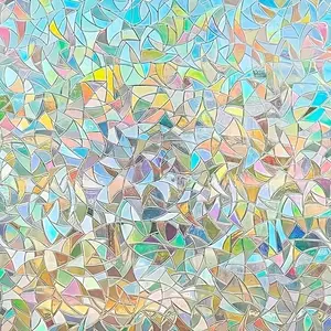 1pc Rainbow Window Film, Static Adhesive Glass Patch Stickers, 10mm Thickness, Decorative Art Style, PVC Material, Boho Indoor Decoration