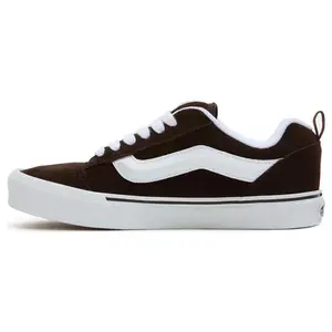 Vans Knu Skool Low-Top Skate Shoes for Men and Women in White-Brown, Comfortable and Versatile
